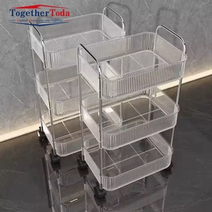Chariots de rangement mobiles en acrylique transparent, durables et abordables, pour snacks, cosmétiques et livres, pour chariots à roulettes - Product Image 5