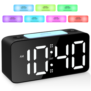 <span class=keywords><strong>Sveglia</strong></span> digitale a LED RGB con luce notturna Snooze <span class=keywords><strong>2</strong></span> porte per caricabatterie USB <span class=keywords><strong>sveglia</strong></span> da tavolo per l'arredamento della camera da letto - Product Image 6