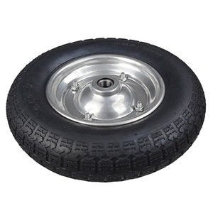 13-Inch Utility Vehicle Tire 3.50-7 Pneumatic Rubber Wheel For Hand Cart <b>Tool</b> <b>Trolley</b> Green Rim With Valve - Product Image 2