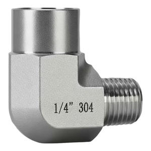 Coude en acier inoxydable 304, filetage interne/externe 1/4 po, raccord coudé à 90 degrés - Product Image 3