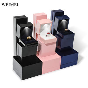 Weimei กล่องเครื่องประดับพร้อมไฟ LED, กล่องเครื่องประดับพร้อมจี้สร้อยคอต่างหูหนัง - Product Image 2