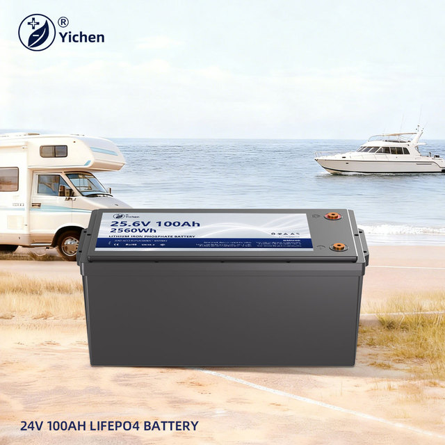 Marine Grade LiFePO4 Battery 25.6V 100Ah Trolling Motors Saltwater Fishing Deep Cycle Use Raft/Sailing Boats Optional Bluetooth
