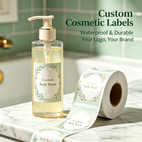 Autocollant adhésif en papier synthétique PET PP résistant à l'eau et à l'huile, étiquette cosmétique personnalisée en feuille d'or pour rouge à lèvres, autocollants de beauté