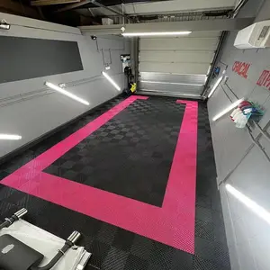 Meistverkaufte ineinandergreifende Garagenbodenfliesen abnehmbarer Kunststoffboden für Werkstatt Autoaufbereitungsgeschäft Hersteller in China