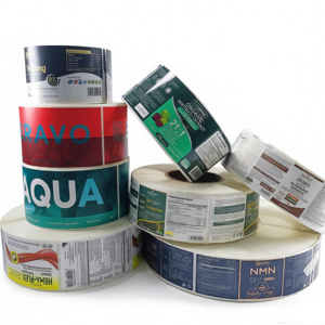 Etiquetas de Vinilo de Alta Calidad en Rollo, Etiquetas Adhesivas Personalizadas <span class=keywords><strong>para</strong></span> Suplementos Vitamínicos, Impresión de Etiquetas <span class=keywords><strong>para</strong></span> Envases de Cosméticos y <span class=keywords><strong>Vino</strong></span> - Product Image 1