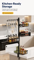 Moderno Soporte Plegable Multiusos para Barbacoa al Aire Libre, Estructura Metálica Resistente, Plegable e Impermeable, Organizador de Parrilla de Alta Resistencia