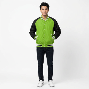 Breathable Custom Men's Varsity <b>Jacket</b> Stand Front for High Quality <b>Fleece</b> Standard <b>Thickness</b> Top Trending High Street Winter - Product Image 1