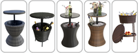 Patio Cooler Bar Table Extérieure Étanche Glacière Table Cool Drinking Holder pour Vin Bière Cola et plus