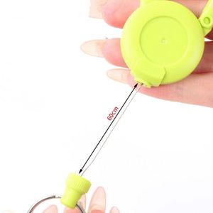 Macaron Color Heavy Duty Retractable Alloy & Plastic Badge Reel with 600mm Expansion and <b>Carabiner</b> <b>Keychain</b> ID Card Holder - Product Image 3