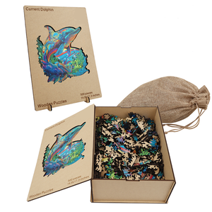 Nhà Sản Xuất Tùy Chỉnh Não Teaser Cá Heo Bằng Gỗ Câu Đố <span class=keywords><strong>150</strong></span> Pcs 200 300 500 1000 Miếng Bằng Gỗ Câu Đố Ghép Hình - Product Image 6