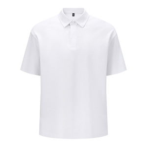 Polo Shirt Men Short Sleeve Solid Color Polyester Fiber Graphite Gray Daily Wear - Product Image 3