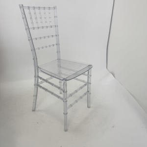 Chaise de mariage de luxe en gros, chaise transparente pour hôtel et événements, chaise Chiavari en acrylique pour la décoration de fêtes et d'accessoires pour couples - Product Image 4