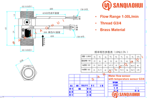 3/4 inch đồng thau hiệu ứng hội trường chất lỏng đo lưu lượng nước 65mm NTC lỗ cảm biến lưu lượng chất lỏng - Product Image 5