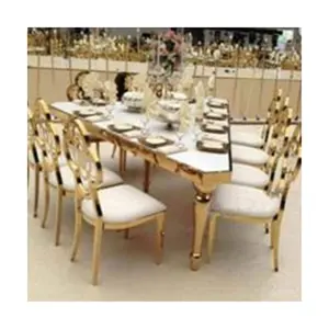 CZ220428-30 Modern Berkualitas Tinggi Meja Sewa Pernikahan Baja Tahan Karat Emas Meja Makan Kue Kopi untuk Dekorasi