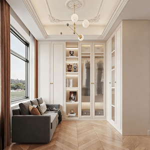 <span class=keywords><strong>Armadio</strong></span> e <span class=keywords><strong>Cabina</strong></span> <span class=keywords><strong>Armadio</strong></span> Angolare Moderni di Lusso Balom su Misura in Legno con Illuminazione a LED e Multi-Scomparti per Camera da Letto - Product Image 2