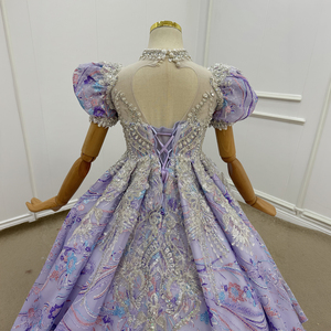Vestido de fiesta de lujo color lila para niñas Wn1787, vestidos de flores con cristales coloridos para bodas, Vestidos De Nina Jancemebr - Product Image 6