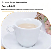 Ensemble tasse et soucoupe à expresso en céramique à parois épaisses de 65 ml, style italien, design minimaliste moderne, blanc pur, pour la maison et le bureau