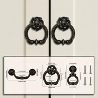 Poignées décoratives pour tiroirs de meubles de style européen antique XIAOFEI, motif en relief créatif, anneau de traction en alliage de zinc massif