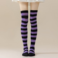 Femmes Cosplay Anime rayé JK Style Long Tube jambe-cuisse haute chaussettes genou japonais genou pour quotidien pour les vacances de noël d'hiver