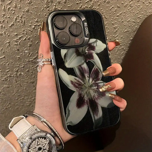 Coque de téléphone antichoc motif rétro peinture à l'huile fleur de lys pour <span class=keywords><strong>iPhone</strong></span> 16 15 14 17 Air Pro Max 16E 13 12 11 7 8 <span class=keywords><strong>SE</strong></span> <span class=keywords><strong>2022</strong></span> - Product Image 6