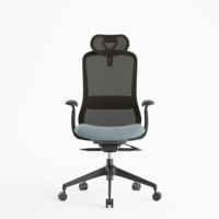 Chaise de bureau ergonomique en maille de luxe à dossier haut moderne en gros avec base en aluminium pour usage commercial