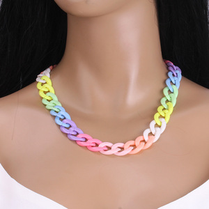 Collar de Clavícula de Resina Colorida, Cadena Geométrica, Joyería para Fiestas, Origen Yiwu - Product Image 2