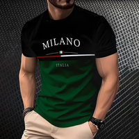 T-shirt pour homme imprimé par sublimation, style italien, décontracté et créatif, été, sur mesure de haut niveau.
