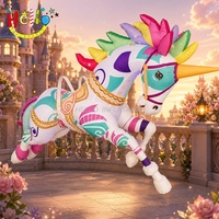 Costume gonflable licorne à chevaucher, cheval de carrousel ambulant pour défilé de carnaval