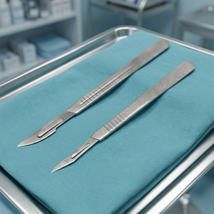 Poignée de scalpel Odontomed 2011 ODM-24-28F avec lames en acier inoxydable chirurgical, certifiée CE, instrument médical de classe I - Product Image 3