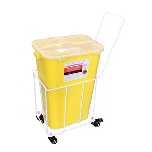 Factory Supply Large Capacity 46L Sharp Container Trolley  Sharp Box Cart with 4 Strong Wheels
