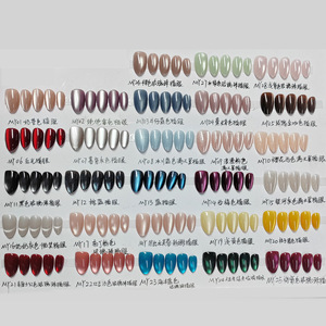 <span class=keywords><strong>Uñas</strong></span> Postizas Hechas a Mano con Efecto Ojo <span class=keywords><strong>de</strong></span> Gato, Surtidas, <span class=keywords><strong>Cortas</strong></span>, Cuadradas, Almendradas, Removibles, Artificiales, para Chicas - Product Image 5