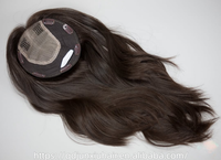 Topper en dentelle de luxe en cheveux humains vierges européens, à nœuds invisibles, lisse, noir naturel, sans colle, Topper casher juif pour femmes