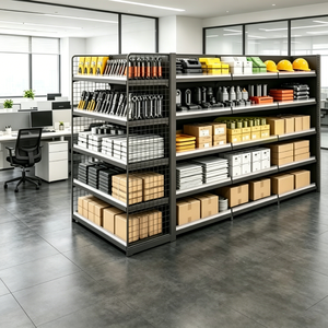 <strong>Heavy</strong> <strong>Duty</strong> Double Sided Gondola Supermarket <strong>Shelves</strong> Metal Display Stand Racks Modular Eco-Friendly Adjustable Shelving - Product Image 6