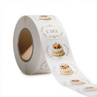 Étiquettes d'emballage en rouleau en papier lin texturé de qualité supérieure avec bordure estampée or pour boulangeries artisanales et emballages de pain