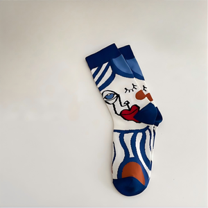 Chaussettes à motif artistique pour hommes et femmes, chaussettes à motif abstrait créatif, mode décontractée, streetwear, chaussettes <span class=keywords><strong>de</strong></span> sport respirantes et extensibles - Product Image 5