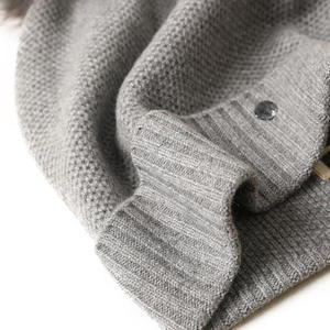 Mongolie cachemire marque de luxe concepteur pompon tricoté 100% cachemire bonnet tricoté chapeau d'hiver avec fourrure - Product Image 2
