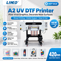 Imprimante DTF UV A2 LINKO avec 1600 têtes d'impression, machine d'impression numérique pour autocollants en film AB imprimés pour coques de téléphone