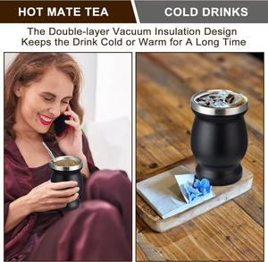 Tasse en acier inoxydable à double paroi isolée sous vide pour Yerba Maté, avec paille <span class=keywords><strong>plate</strong></span> et brosse de nettoyage, idéale pour les voyages - Vente en gros - Product Image 6