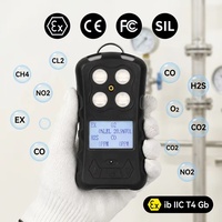 Detector de Gas y Fugas Cuatro en Uno Personalizable HIREP con Sirena a Prueba de Explosiones e Impermeable, Pantalla LCD de 2.0 Pulgadas, 1000 Registros