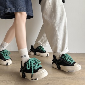 2026 model irregular canvas <b>shoes</b> 5cm <b>height</b> <b>increase</b> Thick-soled <b>shoes</b> <b>height</b> enhancement suitable casual wear versatile unique - Product Image 3