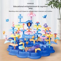 Set Mainan Bunga Blok Bangunan Ocean World, Kreativitas Dapat Diubah, DIY Rangkaian Bunga, Blok Bangunan, Mainan Edukasi Anak