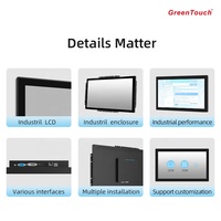 Monitor de pantalla táctil LCD IPS Full HD de 24 pulgadas 23,8, pantalla táctil a prueba de vandalismo sin marco para autoservicio ATM KIOSKS, Monitor táctil
