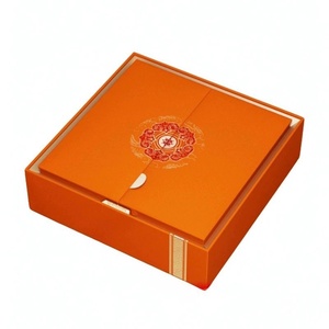 Luxury Red Orange Double Door <b>Gift</b> <b>Box</b> for Cordyceps Bird's Nest Ginseng Wholesale Gold Stamped Packaging - Product Image 1
