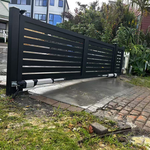 Panel <span class=keywords><strong>de</strong></span> Cerca <span class=keywords><strong>de</strong></span> Privacidad Moderno <span class=keywords><strong>de</strong></span> Aluminio 1.8x2m con Recubrimiento en Polvo, Cercado <span class=keywords><strong>de</strong></span> Lamas para Jardín, Patio Trasero, Villa, Seguridad Exterior 6x6 pies Negro - Product Image 1