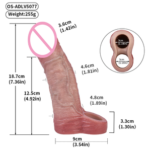 Ống đeo dương vật, bao cao su silicon, đồ chơi tình dục nam OS-ADLV5077 giúp tăng kích thước dương vật - Product Image 5