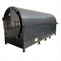 Four de pyrolyse vert multi-moteurs en acier inoxydable à haut rendement pour la carbonisation des tubes de noix de coco/bambou, capacité de 0,3 à 3 tonnes/jour