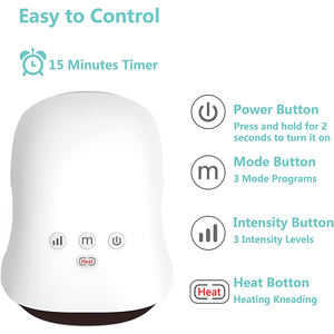 Masseur de main sans fil avec chaleur, compression 360°, 4 têtes et 3 modes, batterie 2500 mAh pour soulager l'arthrite et le syndrome du canal carpien - Blanc - Product Image 4