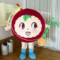 Costume de mascotte de qualité supérieure sur le thème des fruits, pommes rouges et baies, en peluche, pour fête