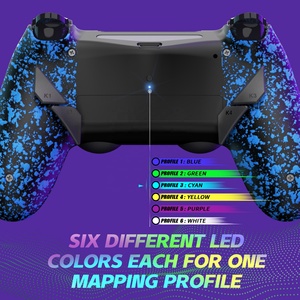 EXtremeRate - Accesorio de Botones Traseros Azules Texturizados, Versión Dawn Tipo C, Kit de Reasignación para Controlador PS4 Slim Pro JDM-040/050/055 - Product Image 5