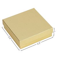 Boîte cadeau en carton doré de petite taille, garnie de coton, avec couvercles, pour l'emballage et la présentation de bijoux